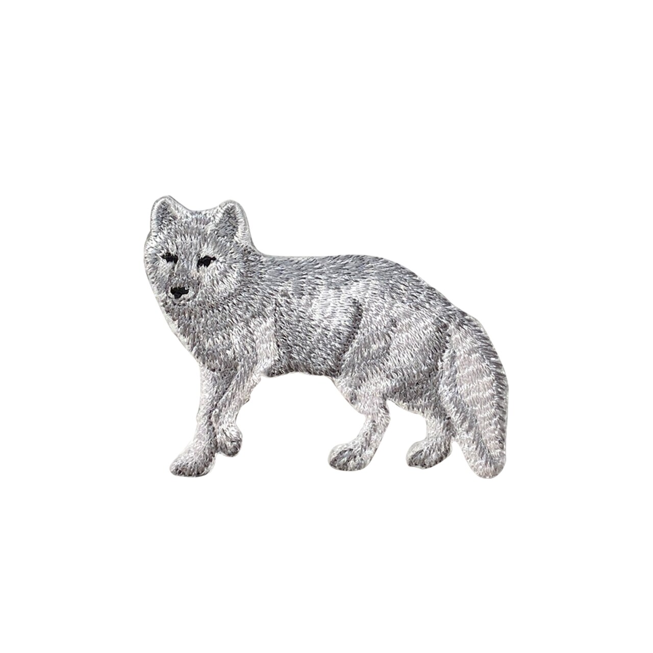Natural Arctic Fox, Realistic Animals, Embroidered, Iron on Patch
